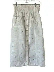 Tularosa White & Metallic Gold Midi Skirt Size Small