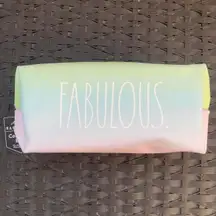 Rae Dunn Pastel Blue Green Purple Ombr Zipper Cosmetic Toiletry Makeup Bag