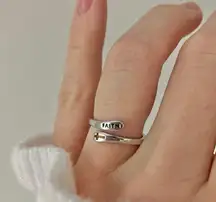 S925 Faith Silver Cross Christian Ring Vintage Band Minimal Religious Promise Wrap Jewelry