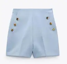 ZARA shorts with buttons Light Blue 1608/032