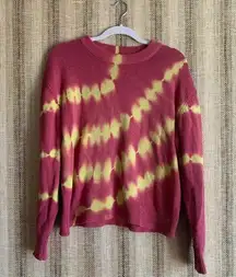 Urban Outfitter Top Sweater Women Size Medium Pink Tie Dye Pullover Shirt