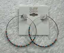 Surf Gypsy Multicolor Beaded Hoop Earrings