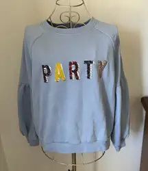 Aerie blue sequin PARTY sweatshirt M