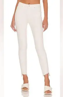 Mother The Looker Ankle Step Fray Cream Wash Skinny Jeans Size 29