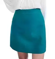 J. CREW Emerald Green Wool Blend Mini Skirt, 00