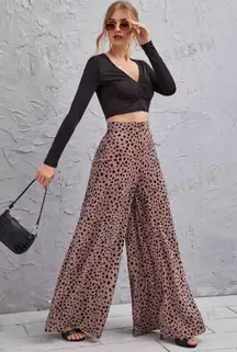 High Waisted Dalmatian Wide Leg Pants