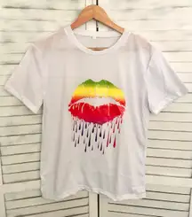 Lip Print T-Shirt, Medium 
