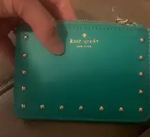 NWT Kate Spade Turquoise Zip Keychain Card Holder