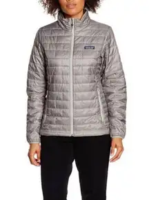 Women's Nano Puff Jacket in Feather Grey Silver Gray Size Extra Small