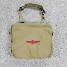 Vintage Banana Republic Israeli Paratrooper Messenger Bag Green Cavas Crossbody