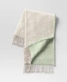 Woven nwt Jacquard Bunny Easter Throw Blanket neutral green - Threshold