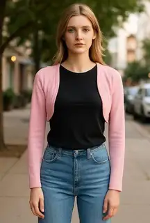 NWOT ZARA KNIT ARM WARMER SWEATER CROP PINK