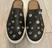 14th & Union Black Slip-On Loafers with Silver Accents