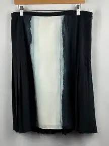 Vince Black and White A-Line Skirt