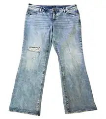 Express Plus Size 16 16R Low Rise Bootcut Boot Cut Jeans Distressing