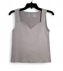 Boom Boom Jeans Womens Size Medium Sweetheart Neckline Light Lilac Gray Tank Top