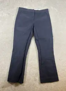 tory burch navy leg snap button mini flare crop trouser 6 Pockets Zip Button