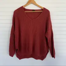 Q Dark Red Oversized Knit Sweater Size S/M