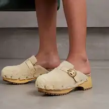 SEE BY CHLOE Viviane Shearling Clogs in Natural