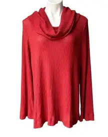Anthropologie' Meadow Rue Burnt Orange Cowl Neck
Thermal Tee, Sz XL