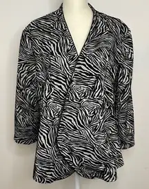 Notations Suit jacket.  Animal Print. Zebra print.  Size Large.