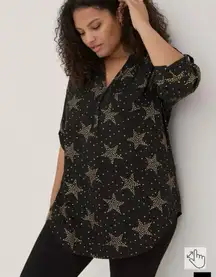 Torrid Sz 1 Black Star Print Women's Top