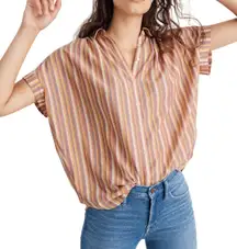 Madewell Oversized Button Up Rainbow Sierra Stripe Central Shirt Size Medium