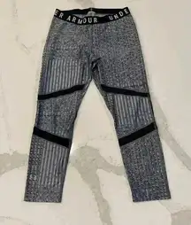 Under Armour UA Cool Switch Run Printed Ankle Crop Leggings Gray Women’s Medium