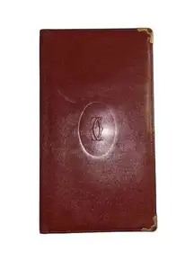 Cartier Unisex Burgundy Leather Bifold Wallet.