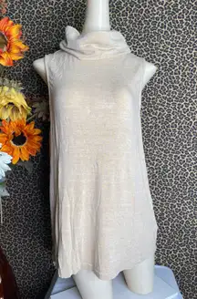 Doe & Rae ✅3/$30✅ NWT  Taupe Turtleneck Lace Back Sleeveless Top | SMALL |