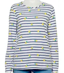 Croft & Barrow Terry Cloth Lemon Striped Sweatshirt | 1X‎