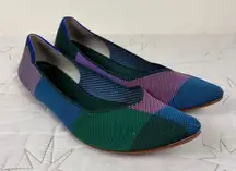 Rothy's The Point Pointed Toe Flat Sugared Berry Plaid Discontinued Size 10