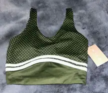 NWT- Wilo The Label - Green Polka Dot Sports Bra