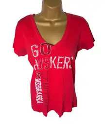 Nebraska Huskers New Agenda Fitted Crewneck T-Shirt Soft Cotton Red M
