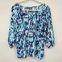 Tommy Bahama Blouse Womens M Used Blue White