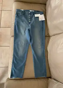 Crystal Super High Waist Skinny Cropped Jeans