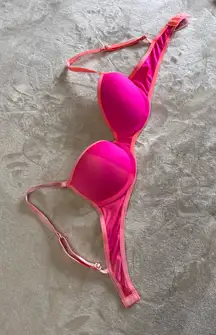 CANDIE’S Vintage Color Block Padded Push Up T-Shirt Bra Sz 34A GUC