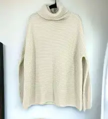 Vero Moda Womens Ribbed Knit Cowl Neck Long Sleeve Pullover Sweater Cream Medium