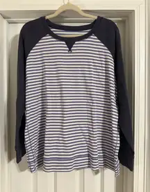 Eddie Bauer Blue and White Striped Top