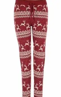 American Eagle Ahh-amazingly Soft Reindeer Sweater Joggers XS Holiday Cheer Red