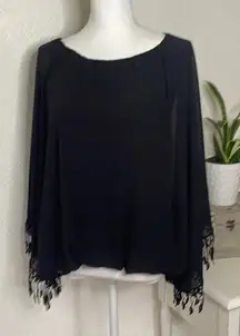 Joseph Ribkoff sleeveless top with black caplet‎ overlay.  Size 6