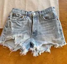 agolde distressed parker denim shorts size 27