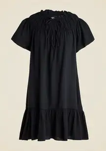 J. Crew Airy Gauze Babydoll Dress Black