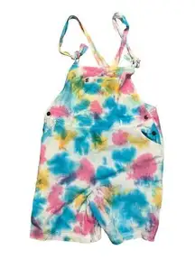 Lucy & Yak Timmy Organic Cotton Tye-Dye Shorts Romper Overalls Size 12/Large