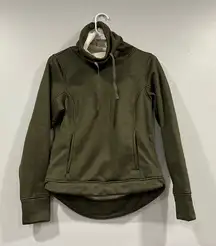 The North Face Green Cowl Neck Split Sides Front Pocket Sweatshirt XS