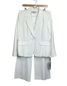 NWT Tahari Arthur S. Levine 2pc white pant suit size 16P