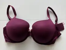 Victoria's Secret Perfect Shape Push Up Bra 38DDD Plum Pink Trim