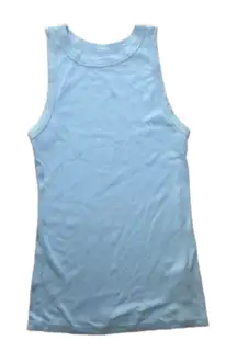 A NEW DAY High Neck Ribbed Tank Top Size Small Light Blue Green Color