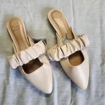 A New Day 6.5 Celeste Mules Light Pink Pointed Almond Toe Flats Scrunchie Strap