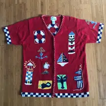 Quacker Factory Nautical Sweater M